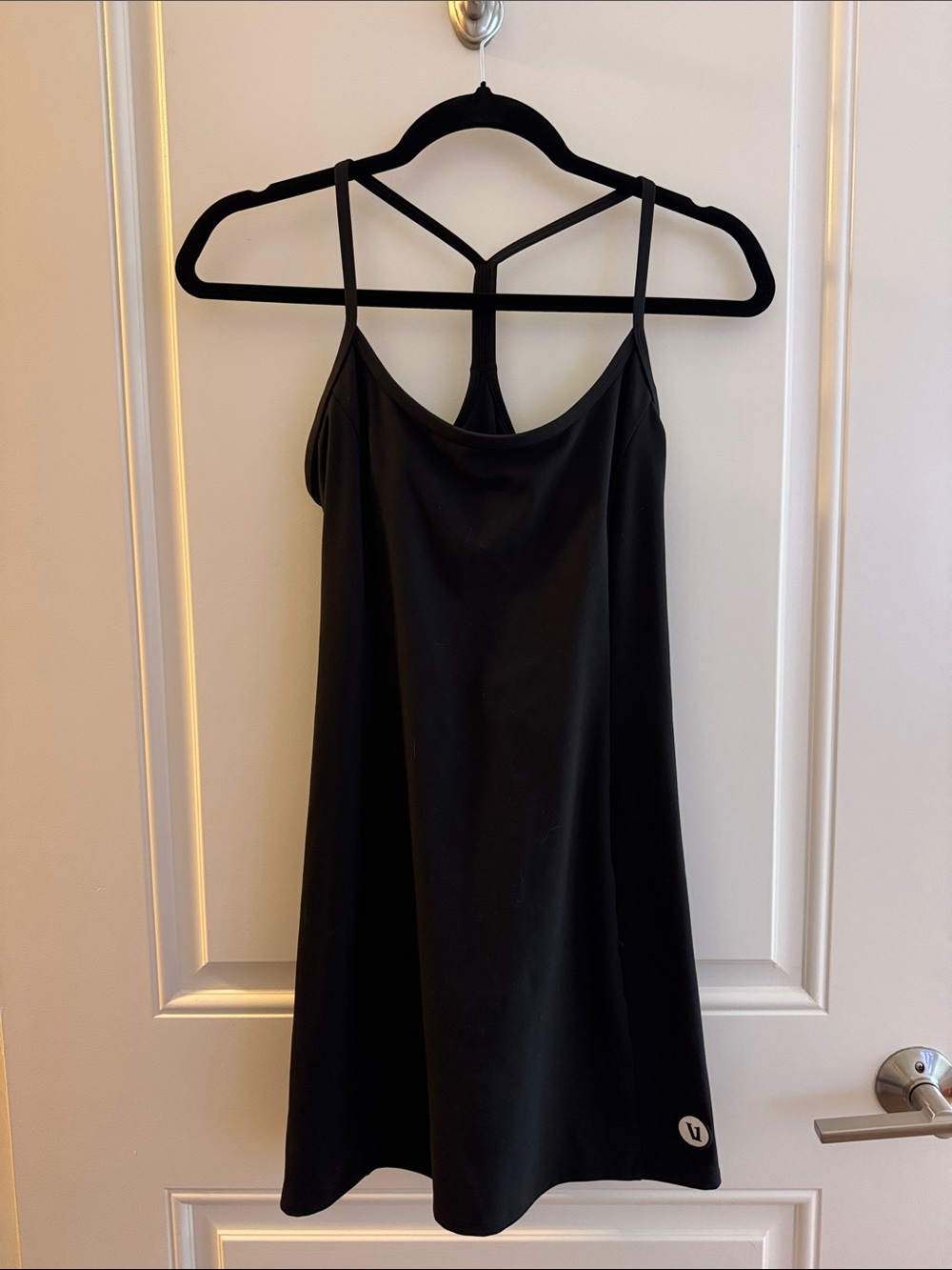 Vuori Black Mini Slip Dress with Racerback Straps